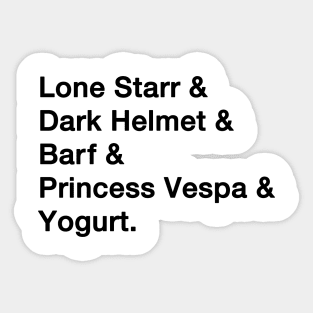 Spaceballs Names Sticker